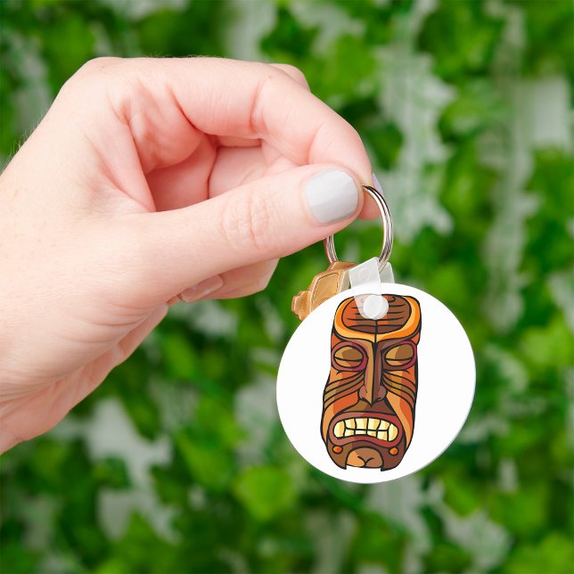 Porte-clés Masque Tiki Tribal Style Polynésien (Créateur téléchargé)