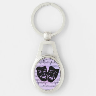 Porte-clés Masques de musique et de théâtre violets