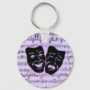 Porte-clés Masques de musique et de théâtre violets