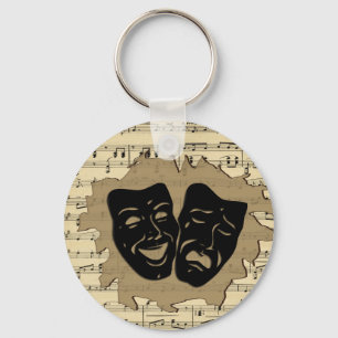 Porte-clés Masques de théâtre et Porte - clé de musique ancie