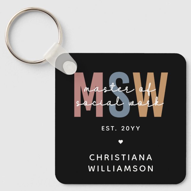 Porte-clés Master en travail social en MSW (Recto)
