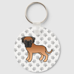 Porte-clés Mastiff Anglais Abricot Chien de Dessin Animé Mign