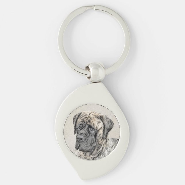 Porte-clés Mastiff anglais (Brindle) Peinture - Chien Art (Devant)
