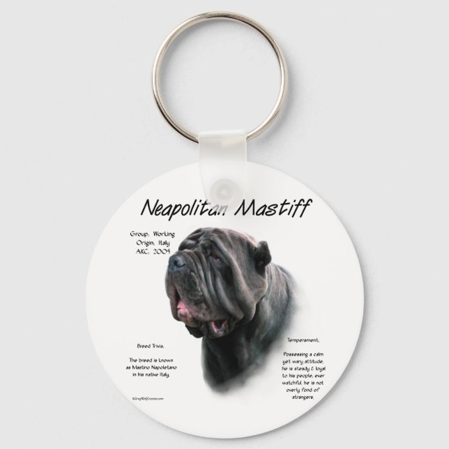 Porte-clés Mastiff napolitain (noir) (Recto)