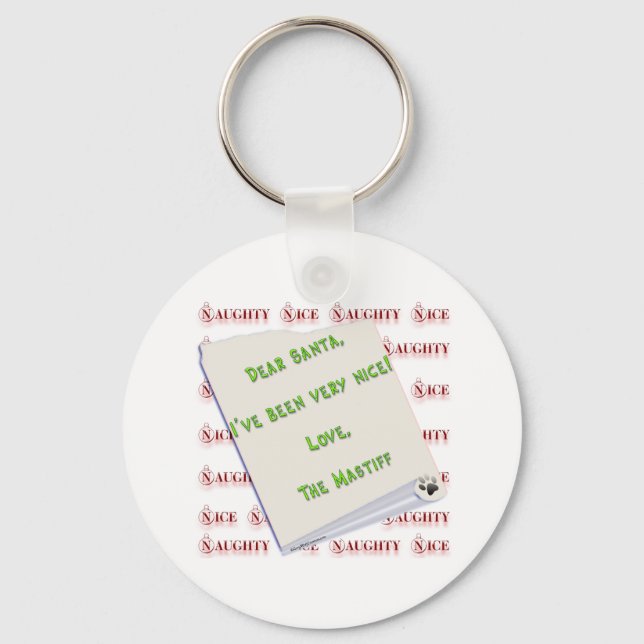 Porte-clés Mastiff Naughty ou Nice Porte - clé (Recto)