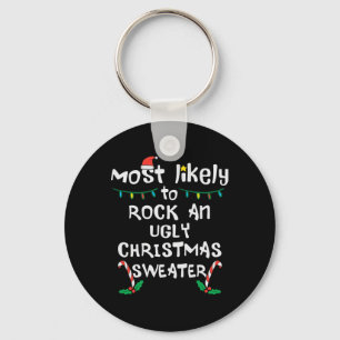 Porte-clés Match de famille de Noël moche