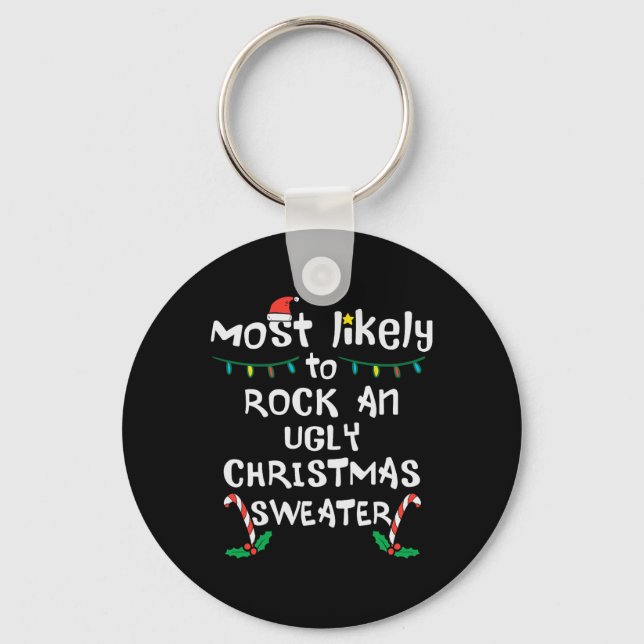 Porte-clés Match de famille de Noël moche (Recto)