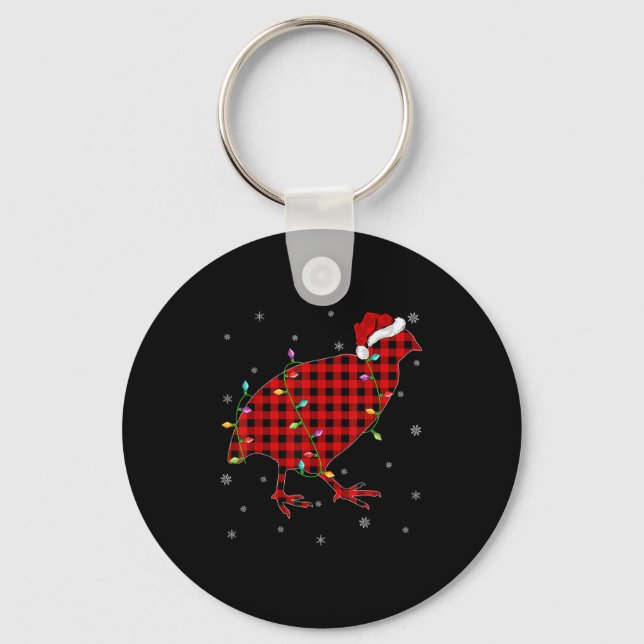Porte-clés Matching Family Buffalo Plaid Quail Bird Christmas (Recto)