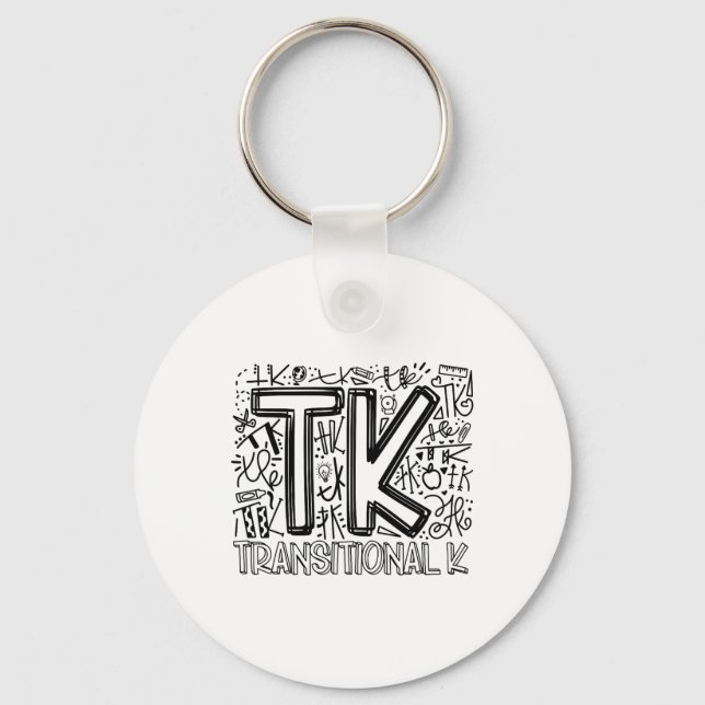 Porte-clés Maternelle Tk Typographie Ck À L'école (Recto)
