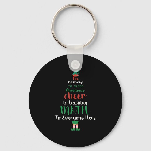 Porte-clés Math Enseignant Christmas Elf Cadeau design (Recto)