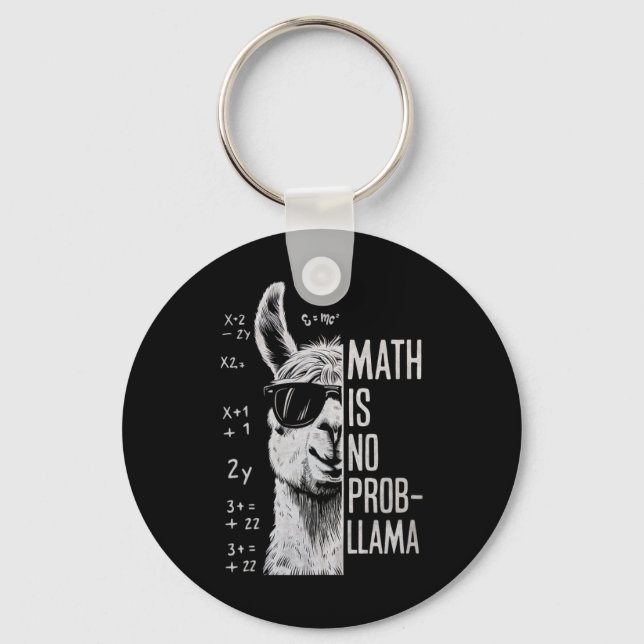 Porte-clés Math N'est Pas Un Problème-llama Drôle Llama Homme (Recto)