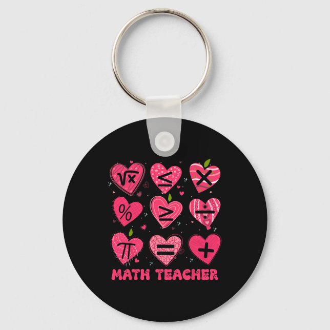 Porte-clés Math Saint-Valentin Professeur Math Symboles Arith (Recto)