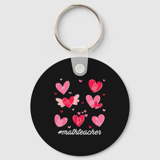 Porte-clés Math Teacher Heart Valentines Day Mathematics Teac (Recto)