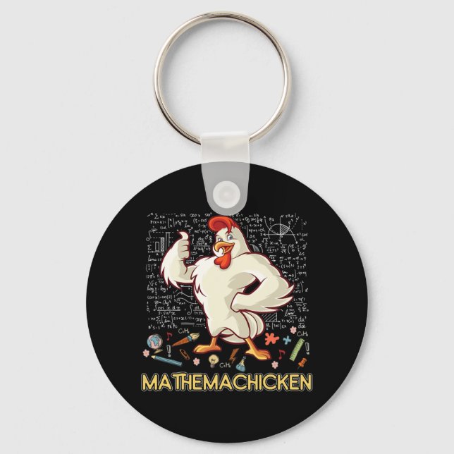 Porte-clés Mathemachicken Math Lover Drôle poulet (Recto)