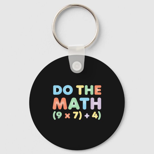 Porte-clés Mathématiques faites le calcul, conception d'équat (Recto)