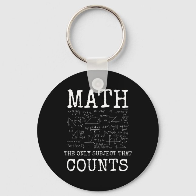 Porte-clés Mathématiques la seule matière qui compte professe (Recto)