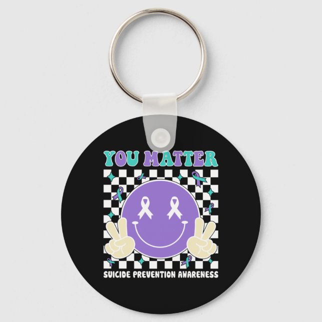 Porte-clés Matière Turquoise Violet Sensibilisation Santé Men (Recto)