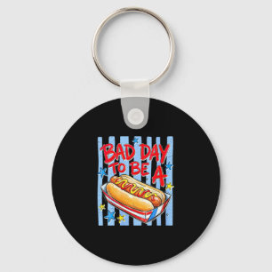 Porte-clés Mauvaise journée pour être une hot-dog drôle pour 