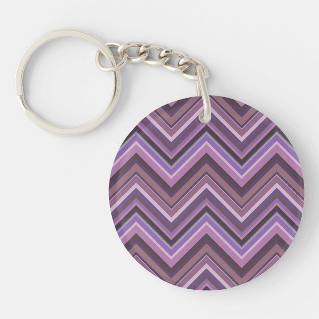 Porte-clés Mauve zigzag stripes (Devant)