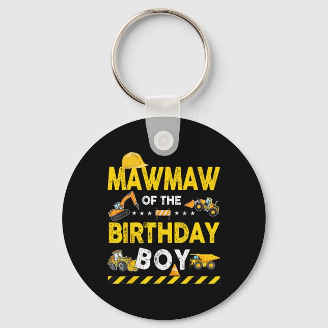 Porte-clés Mawmaw De L'Anniversaire Boy Construction Ouvrier  (Recto)