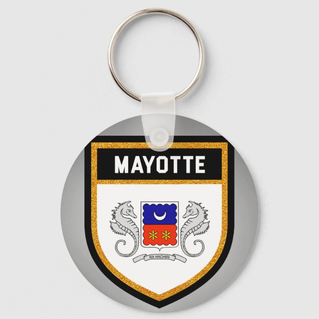 Porte-clés Mayotte Drapeau unique cool moderne texture col (Recto)