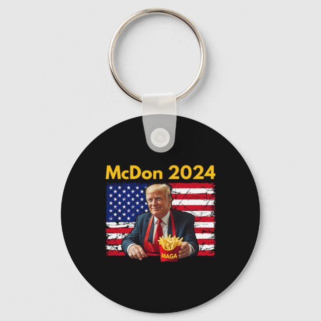 Porte-clés Mcdon Drôle Donald Trump Frites Cuisine Frites  (Recto)