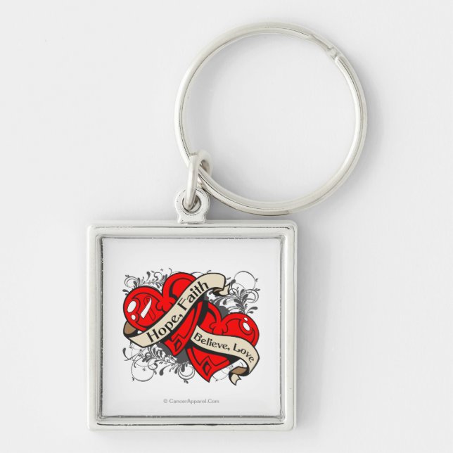 Porte-clés MDS Hope Faith Dual Hearts (Devant)