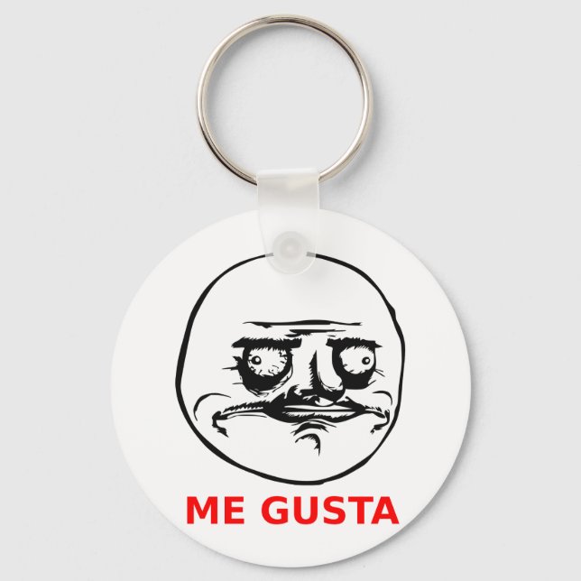 Porte-clés Me Gusta Face avec texte (Recto)