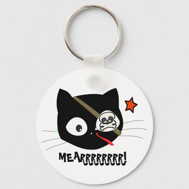 Porte-clés MEARRRRRRRRRR ! Porte - clé de chat pirate (Recto)