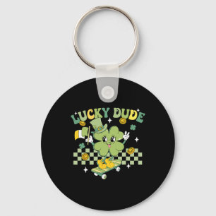 Porte-clés Mec Heureux Drôle St Patrick's Day Enfant Skateboa