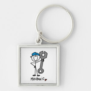 Porte-clés Mécanicien avec personnage bâton de clé anglaise