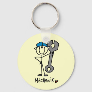 Porte-clés Mécanicien avec personnage bâton de clé anglaise