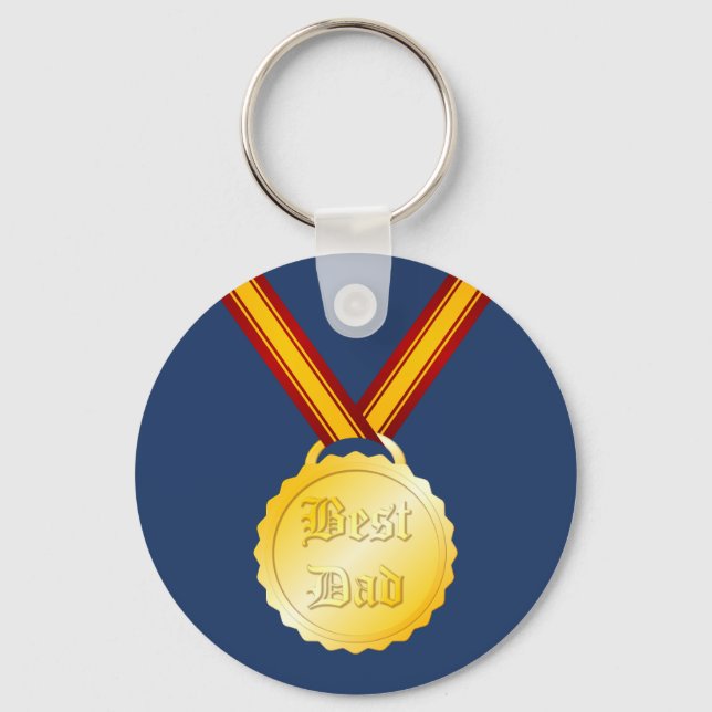 Porte-clés Médaille du meilleur papa Fête du Père (Recto)