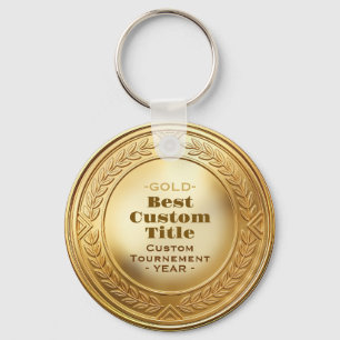 Porte-clés Médaille personnalisée 3D réaliste en feuille d'or