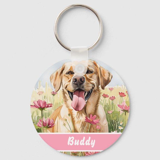 Porte-clés Médaille pour Chien Labrador Retriever – Informati (Recto)