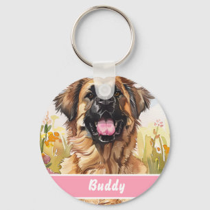 Porte-clés Médaille pour Leonberger – Infos Personnalisées