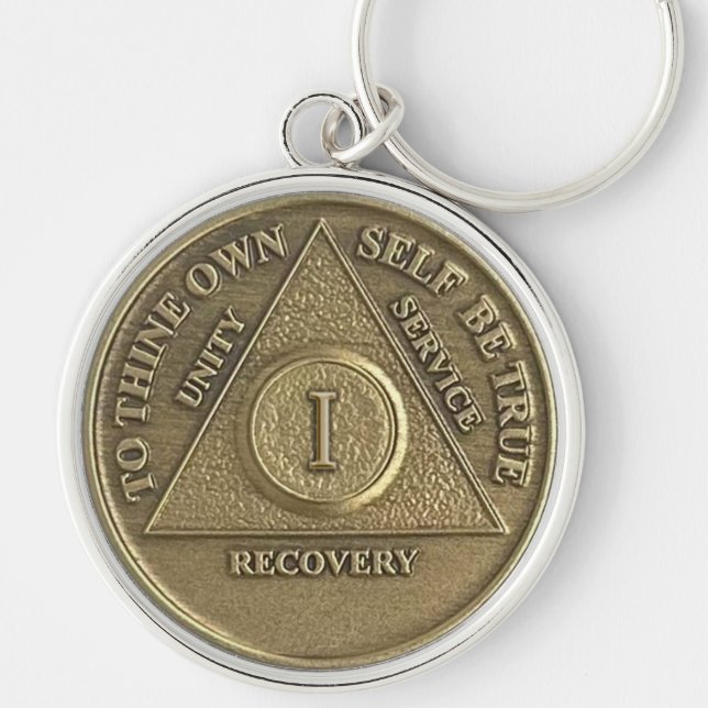 Porte-clés Médaillon de 1 an d'abstinence Cadeau Pendentif (Devant)