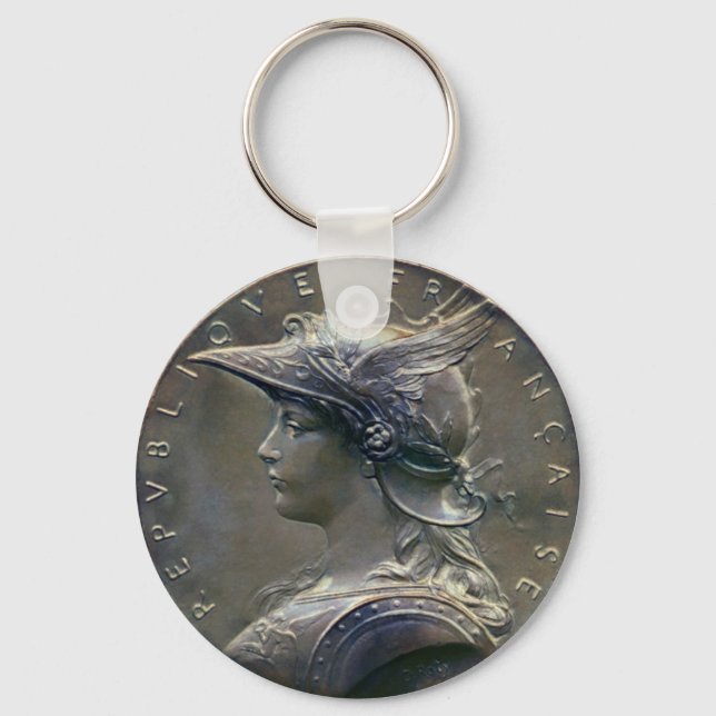 Porte-clés Médaillon français Art nouveau (Recto)