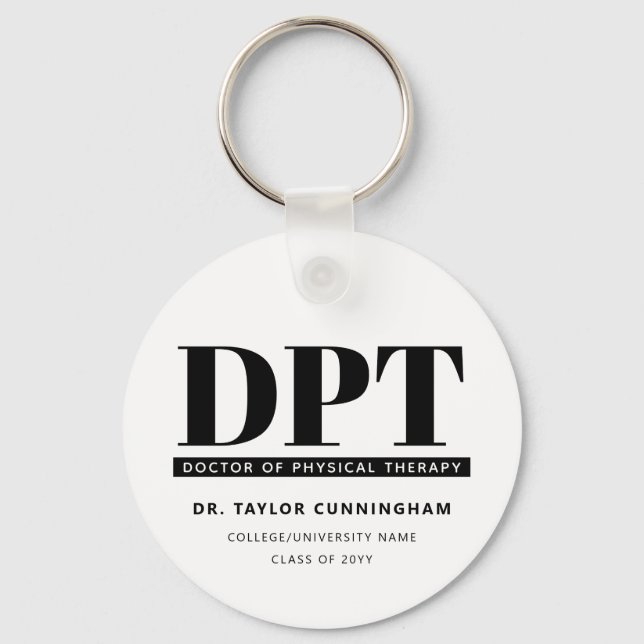Porte-clés Médecin DPT moderne de la thérapie physique (Recto)