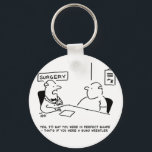 Porte-clés Médecin et patient en surpoids Obesity Sumo Cartoo<br><div class="desc">Le docteur dit à un patient en surpoids qu'il serait en parfait état - s'il était un lutteur de sumo. Dessin du caricaturiste britannique Nigel Sutherland.</div>