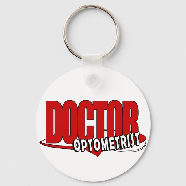 PORTE-CLÉS MÉDECIN LOGO OPTOMÉTRISTE GRAND ROUGE (Recto)