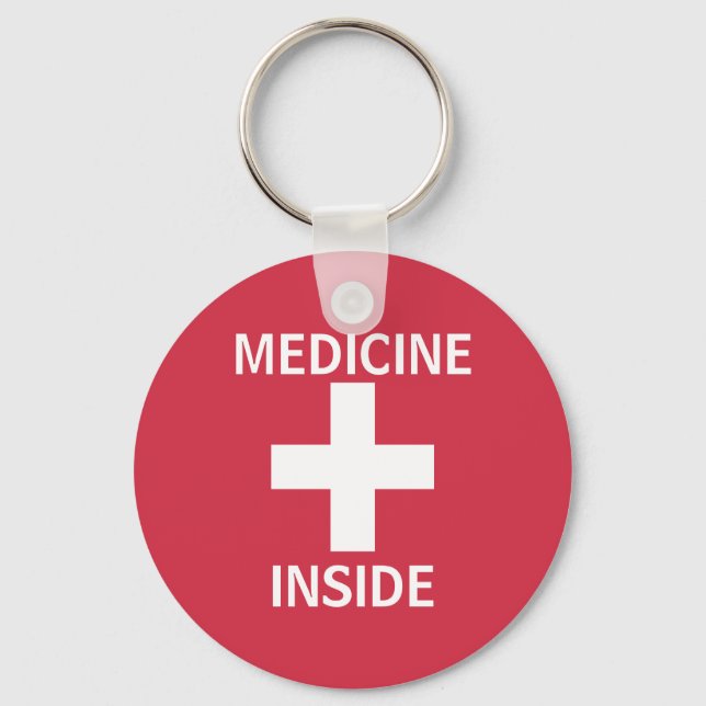 Porte-clés Médecine rouge à l'intérieur du symbole des premie (Recto)