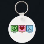 Porte-clés Médecins Peace Love<br><div class="desc">Un signe de paix,  un coeur,  et un stéthoscope de médecin.</div>