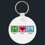 Porte-clés Médecins Peace Love<br><div class="desc">Un signe de paix,  un coeur,  et un stéthoscope de médecin.</div>