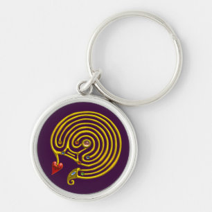 Porte-clés MEDIEVAL GOLD HYPER LABYRINTH AND GEMSTONES Purple