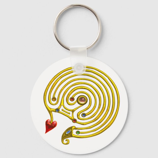 Porte-clés MEDIEVAL GOLD HYPER LABYRINTH WITH GEMSTONES White (Recto)