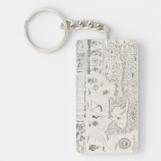 Porte-clés Medieval World Map Québec Nouvelle-France America