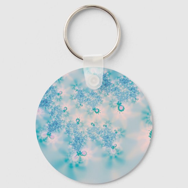 Porte-clés Méditation Papillon Art Bleu Calme (Recto)
