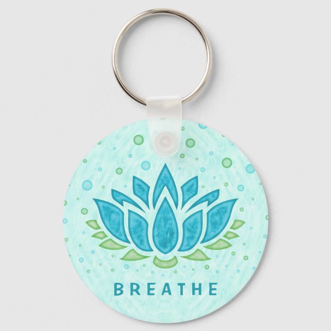 Porte-clés Méditation Yoga Lotus Fleur Zen | Modèle de texte (Recto)