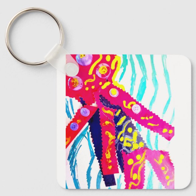 Porte-clés Méduse été coloré  (Recto)